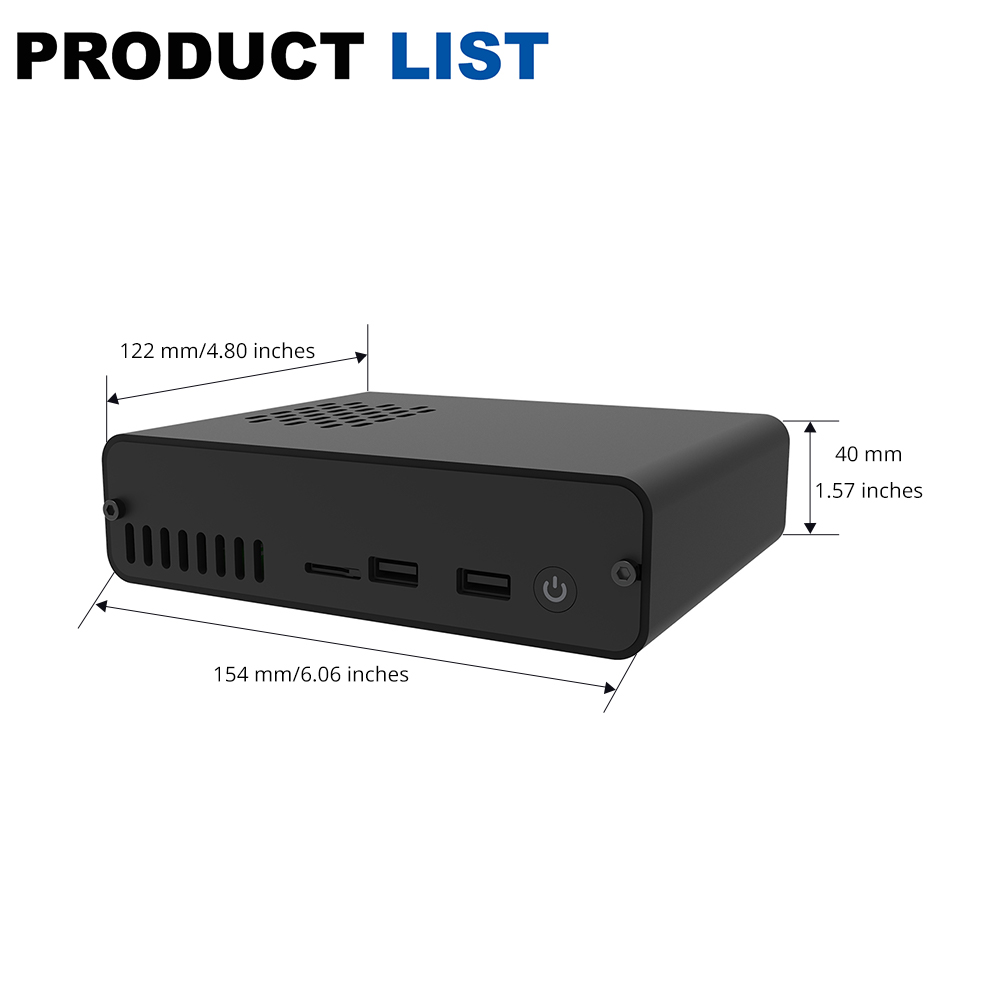 DeskPi Pro dimensions diagram