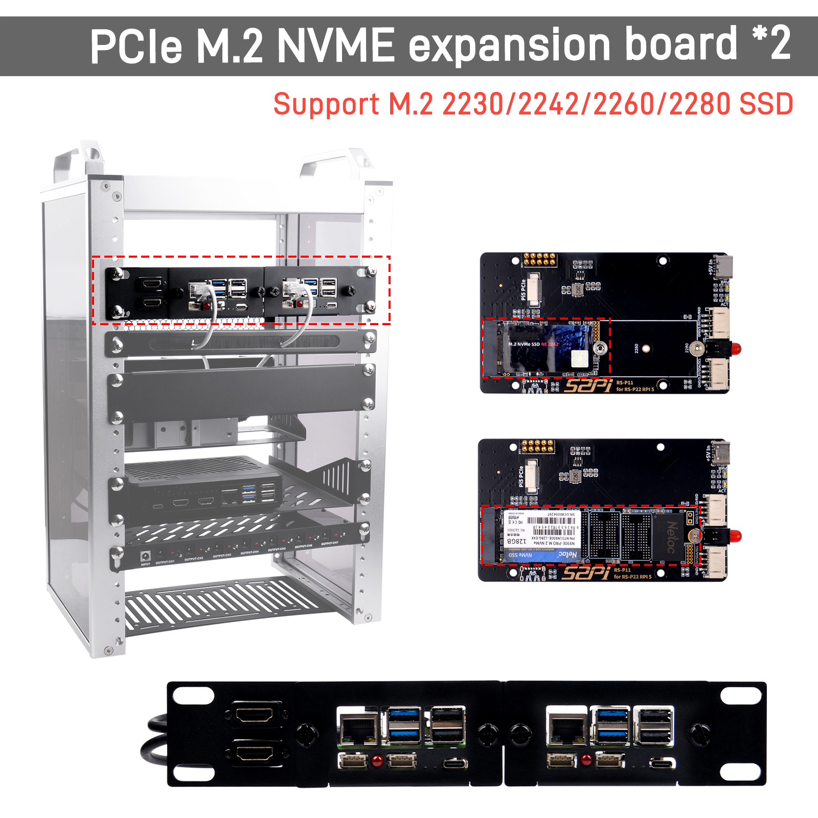 PCIe M.2 NVMe expansion board