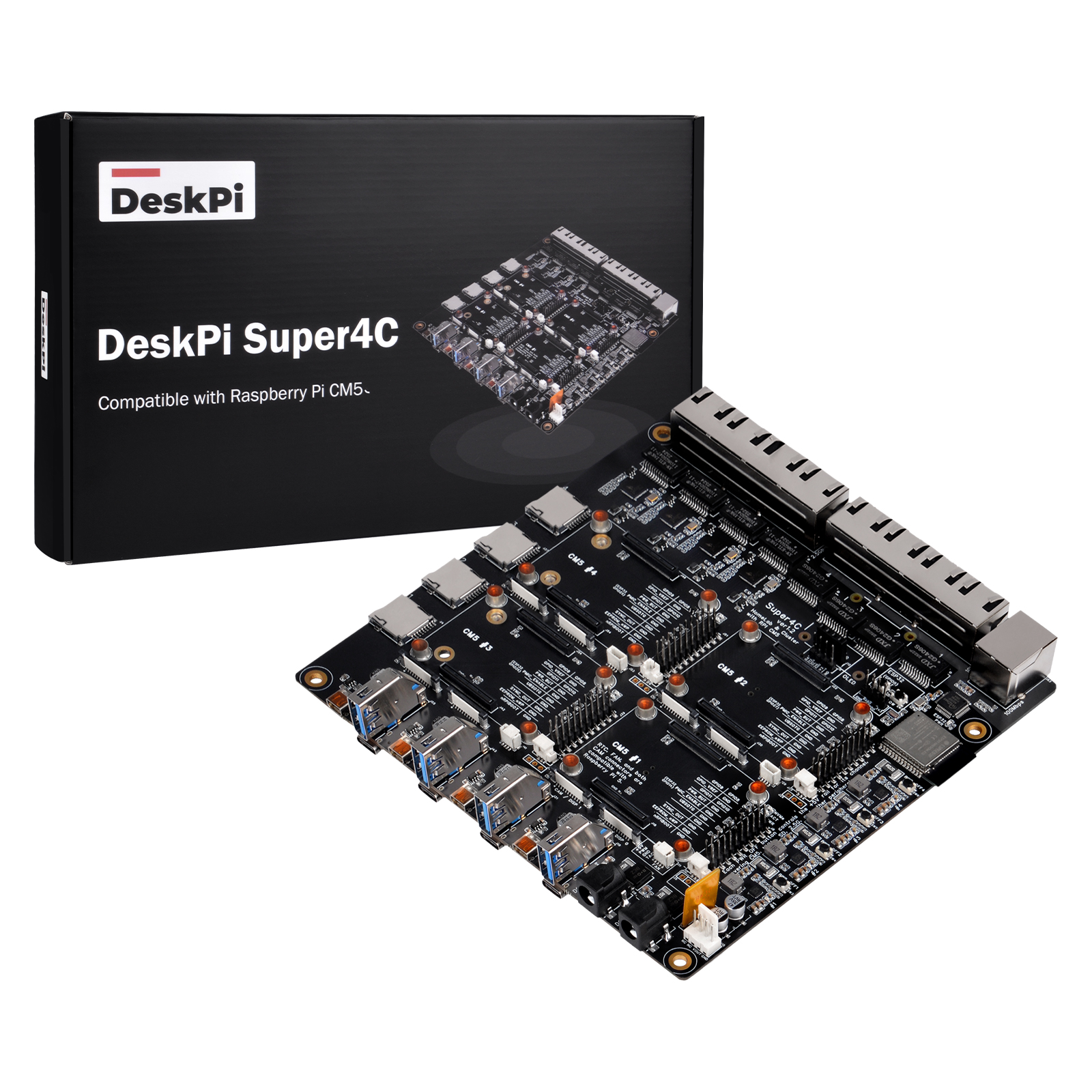 DeskPi Super4C with retail packaging