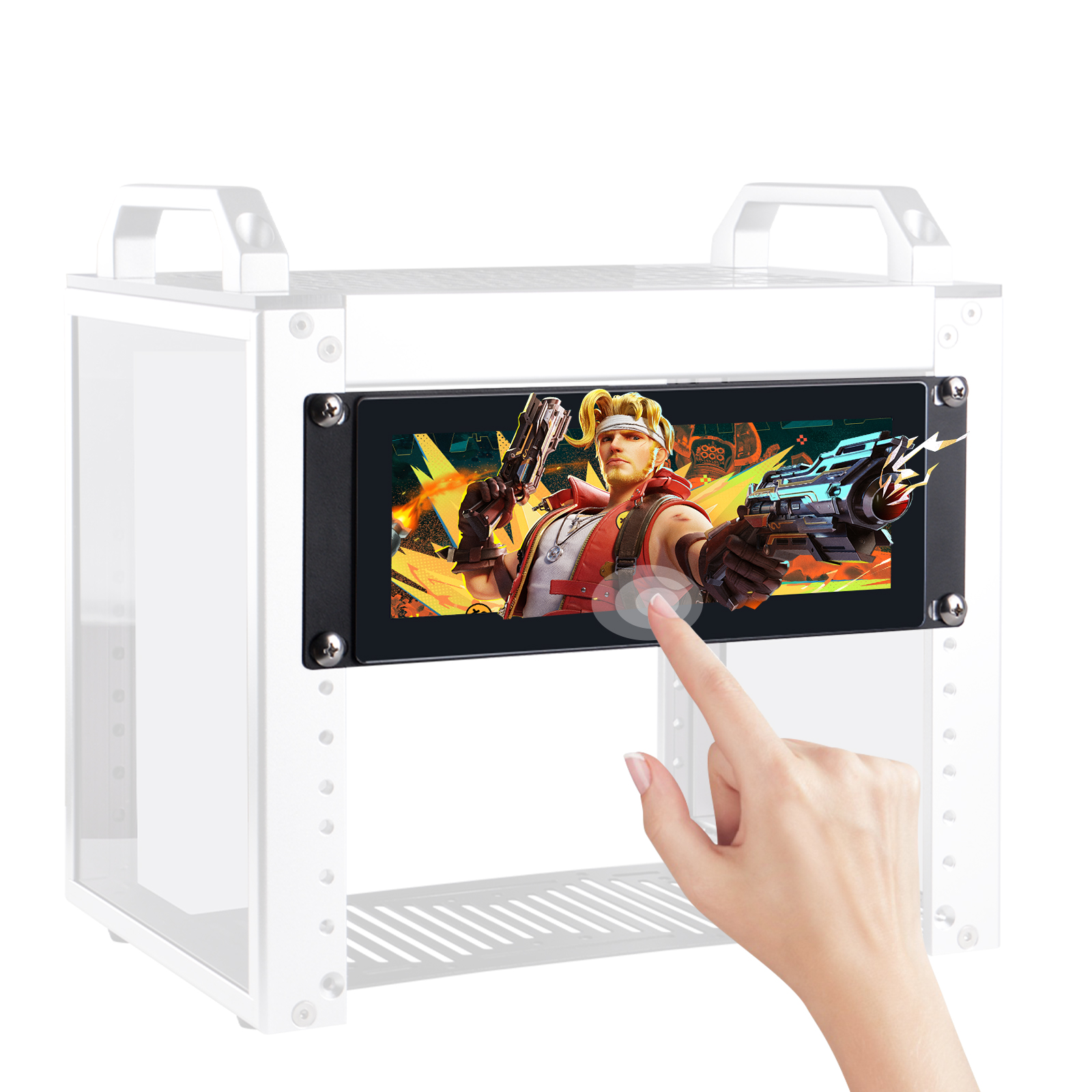 Touch screen in use