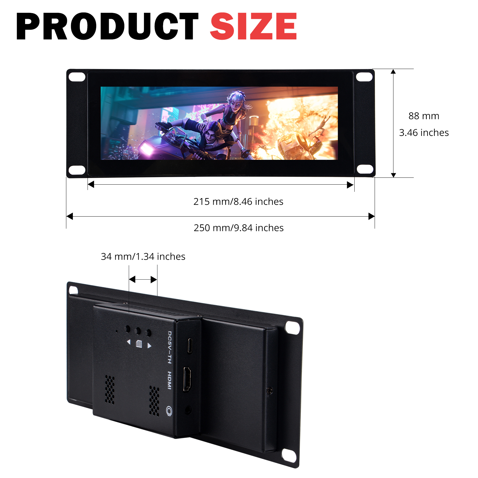 DP-0059 dimensions and rear I/O
