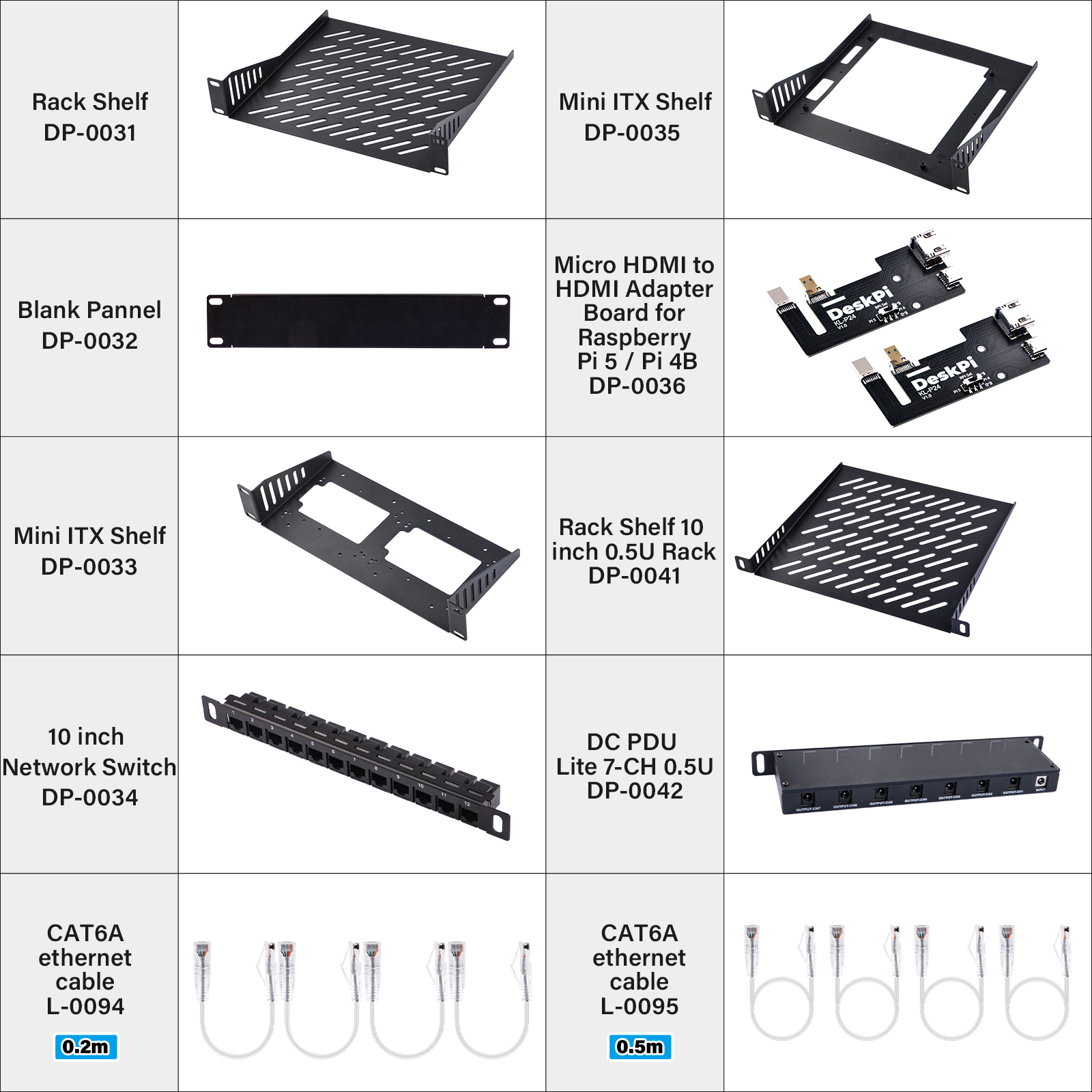 RackMate T1 accessories laid out before the build